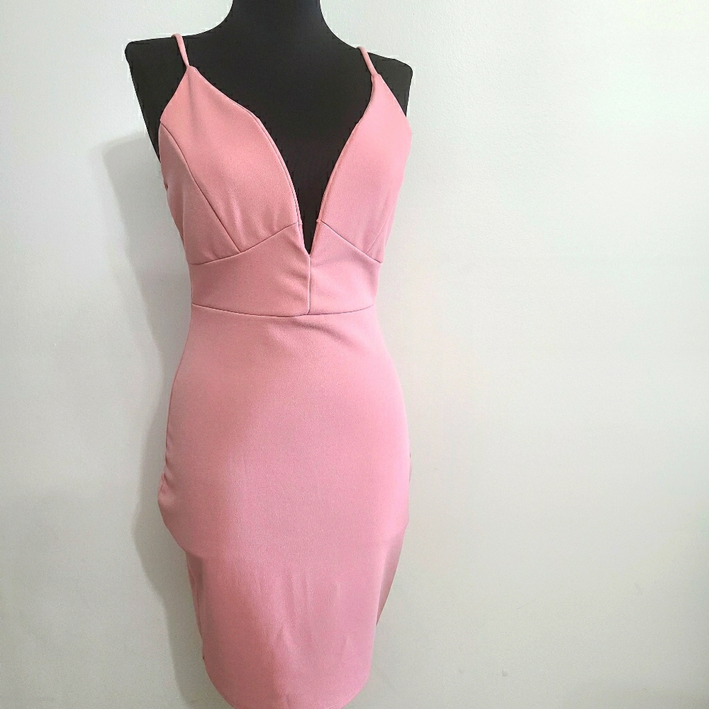 Jacaranda V cut Rose Dress
